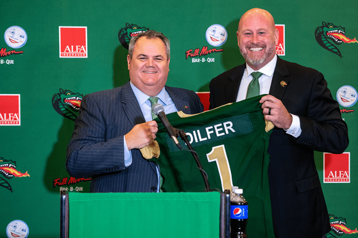 UAB football coach Trent Dilfer attends Lipscomb Academy's game against Ensworth