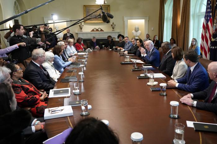 Social media erupts after president throws to Jill Biden to speak at Cabinet meeting: 'All yours, kid'